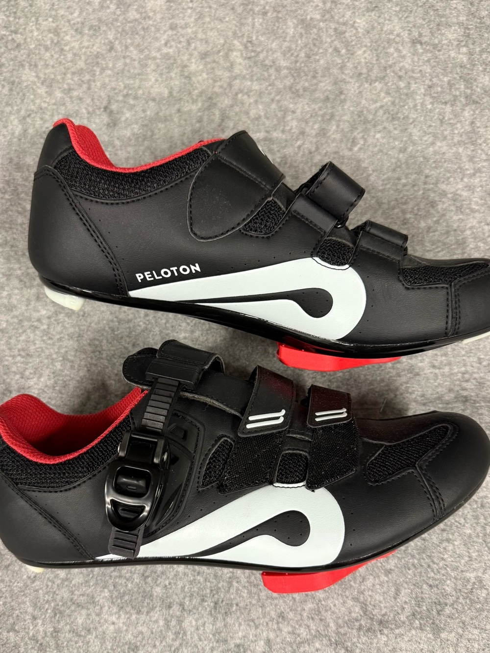 Peloton Cycling Shoes Black Red Size 40 / US Women's 8.5 With Cleats